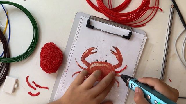 Рисуем 3D ручкой. Трафарет для 3D ручки "Краб". смотреть онлайн