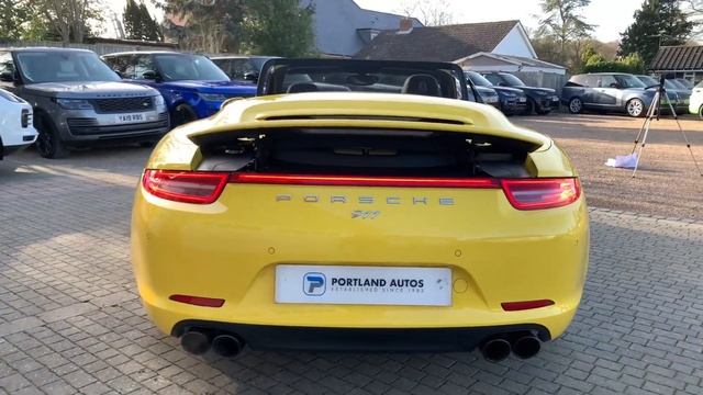 2013 13 PORSCHE 911 3.8 CARRERA 4S CABRIOLET PDK IN SPEED YELLOW AND FULL BLACK LEATHER INTERIOR смотреть онлайн
