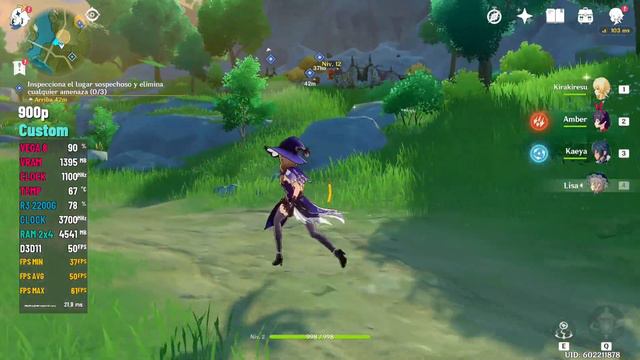 Genshin Impact - Ryzen 3 2200G Vega 8 - Test