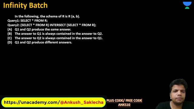 Practice Questions of SQL - 1 | L 50 | DBMS | Infinity Batch | GATE 2022 CS/IT | Ankush Sir смотреть онлайн