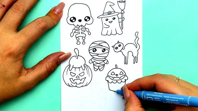 НАКЛЕЙКИ НА ХЭЛЛОУИН?своими руками без клея | Рисунки Юльки DIY смотреть онлайн