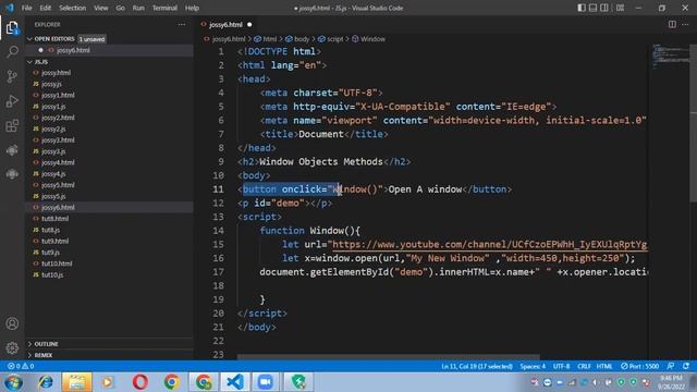 JavaScript Window Object Methods(open(),close()btoa(),atob(),alert()) in Hindi # 20 смотреть онлайн