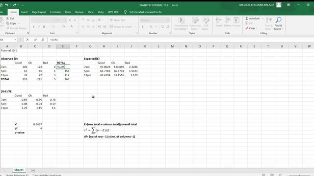 Performing Chi - squared Test in Excel by F21A1163 смотреть онлайн