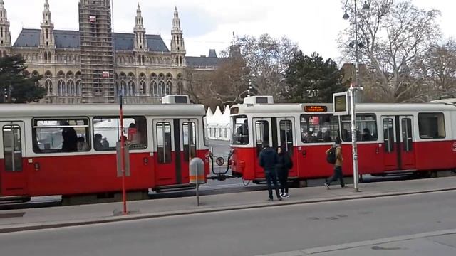 Трамвай у Ратуши в Вене смотреть онлайн