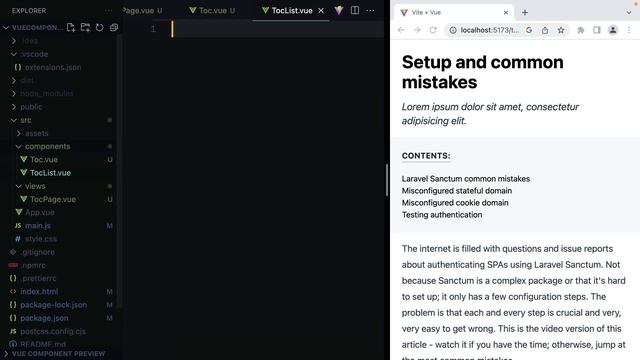 Table of contents VueJS component смотреть онлайн