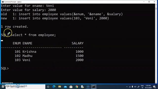 Working with Oracle Data Base смотреть онлайн