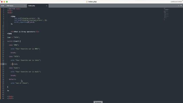 PHP tutorials, switch case statement смотреть онлайн