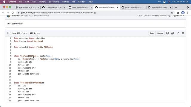How to make an infinite scroll of YouTube videos using FastAPI, SQLModel and htmx смотреть онлайн
