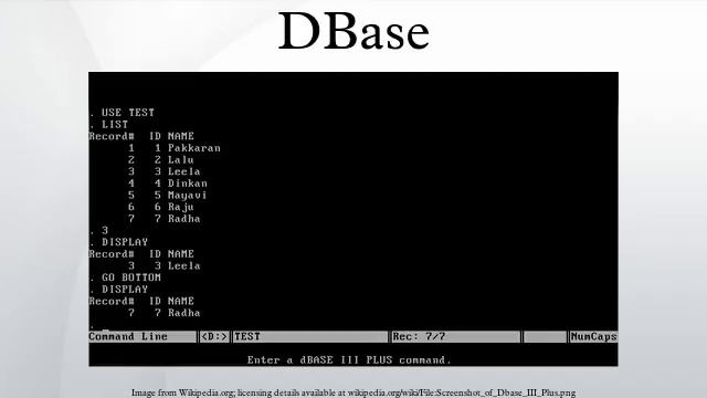 DBase смотреть онлайн