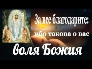 За все Благодарите! И Бог не оставит вас!
