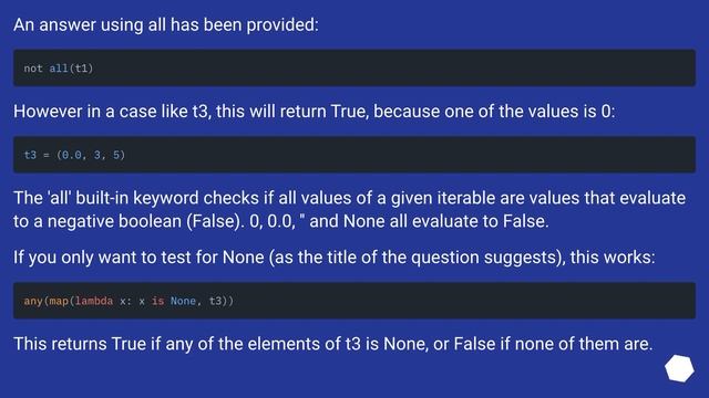 What is the best way to check if a tuple has any empty/None values in Python? смотреть онлайн