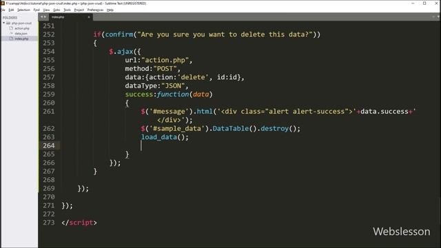 JSON CRUD operations in PHP | Delete or Remove Data from JSON File смотреть онлайн