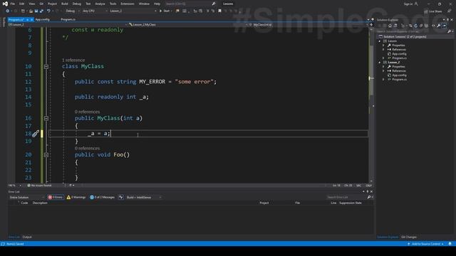 const vs readonly | c# разница между const и readonly | const и static | C# ООП | # 69 смотреть онлайн