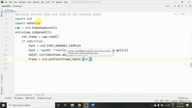 #10 - Putting Current Datetime On the Running Video - Using OpenCV Python - Machine Learning смотреть онлайн