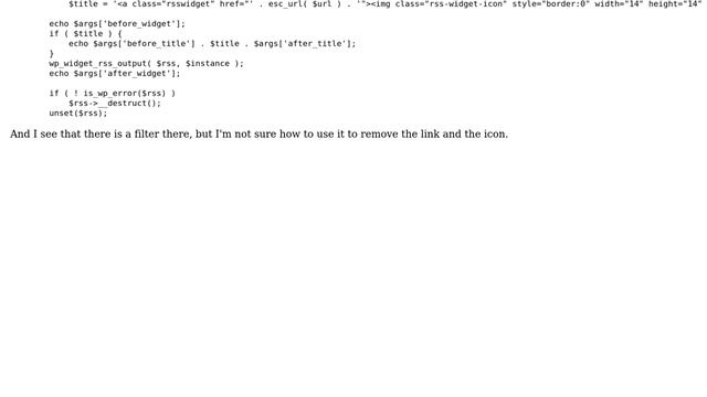 Wordpress: Remove rss widget title link смотреть онлайн