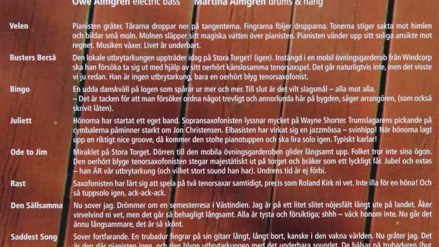 Martina Almgren Quartet - Busters berså - Imogena Records смотреть онлайн