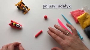 Лепим из воздушного пластилина. Гоночная машина. Лепка для детей.