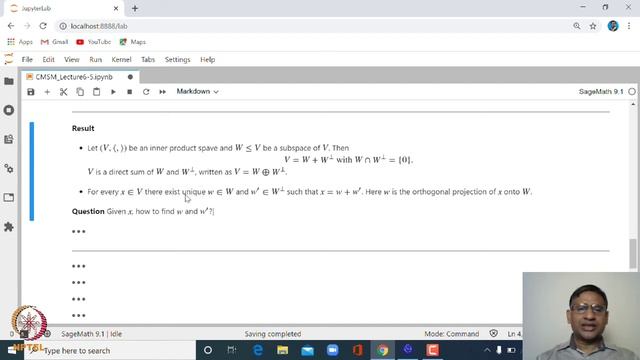 Orthogonal Decomposition with SageMath смотреть онлайн
