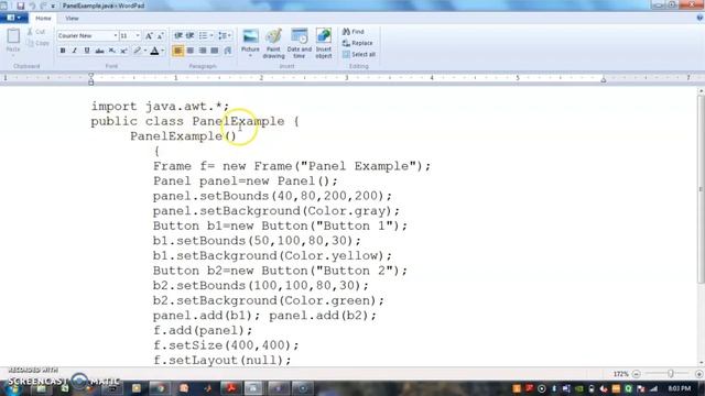 Creating Frame and Panel in java смотреть онлайн