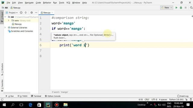How we Comparison of Strings on python ? смотреть онлайн
