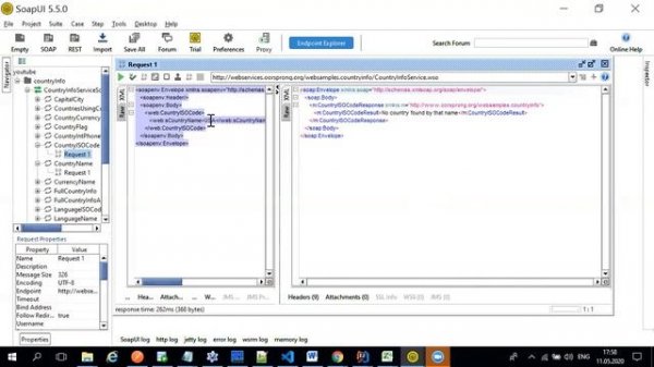 4. Импорт данных из SOAP демонстрационного проекта в SOAP UI.