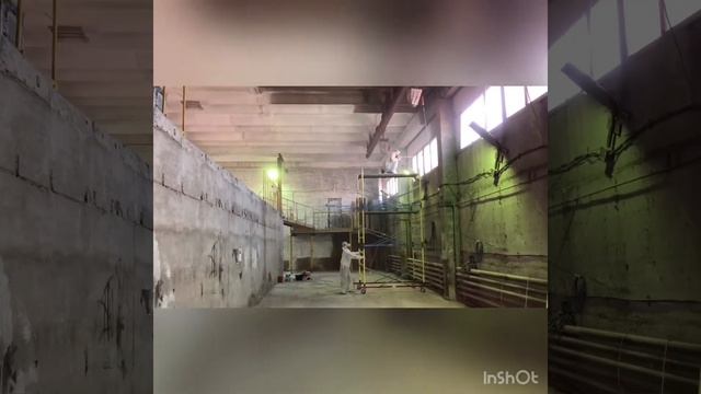 Покраска склада стен и потолков. 1200 м2 смотреть онлайн
