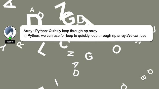 Array : Python: Quickly loop through np.array смотреть онлайн
