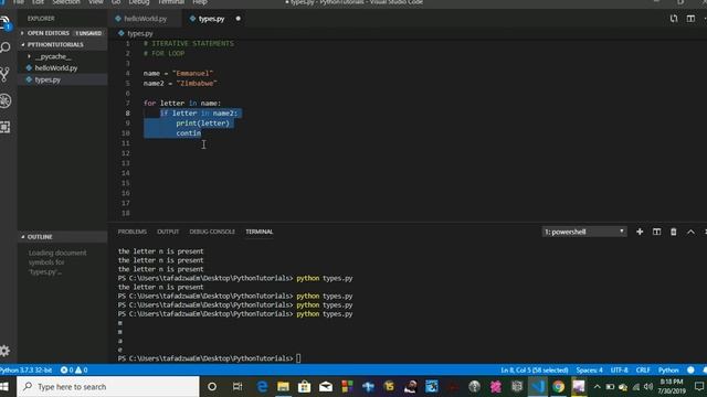 Introduction to python Programming in SHONA - for loop statement continuation, break statement смотреть онлайн