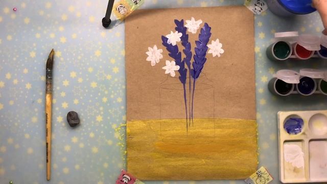 Как нарисовать цветы гуашью. Рисуем стекло гуашью на тонированной бумаге смотреть онлайн