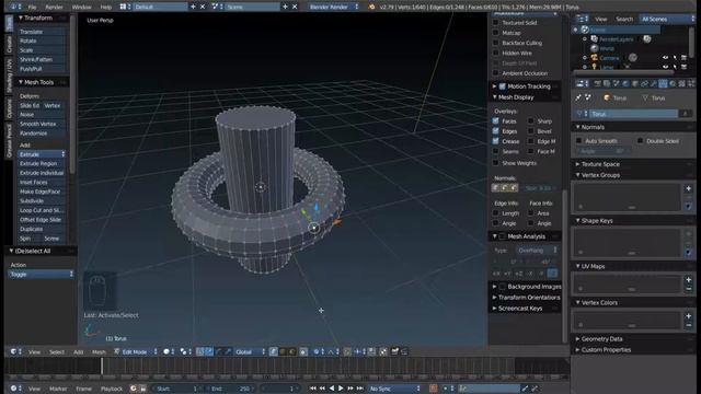 Пропорциональное редактирование в Blender смотреть онлайн