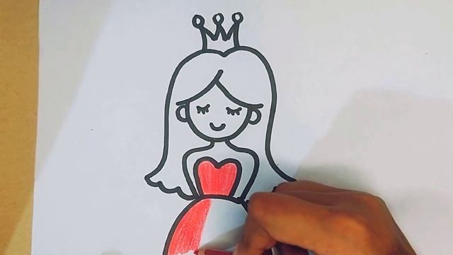 Princess drawing and coloring with color pencil || easy and simple art смотреть онлайн