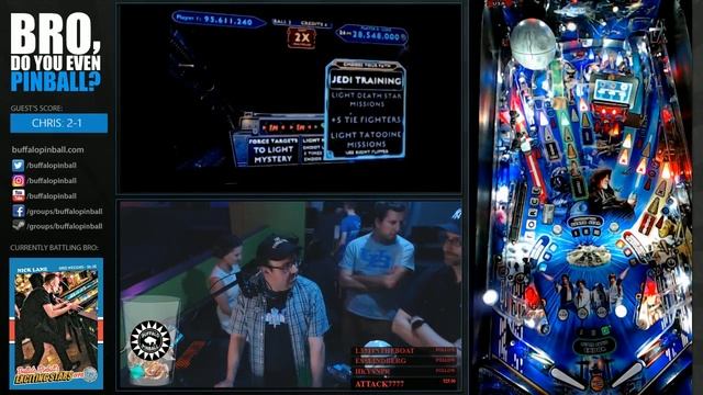 Star Wars pinball (Stern 2017) w/Chris Bucci 7/20/17 "Bro, do you even pinball?" смотреть онлайн