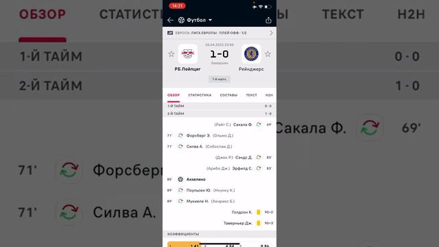 Рейнджерс - Лейпциг, Прогноз на матч смотреть онлайн
