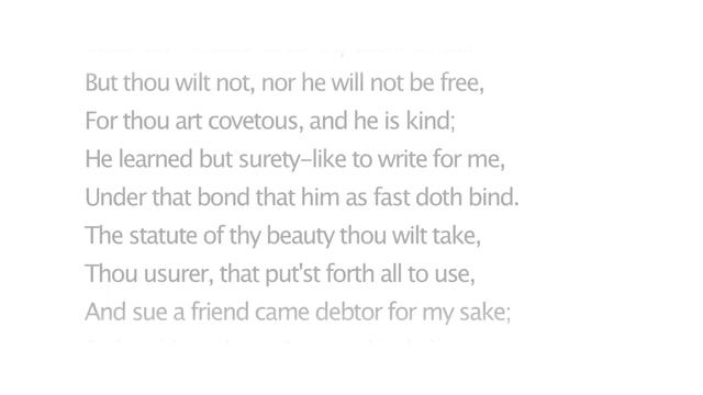 Shakespeare's Sonnet 134 – So Now I Have Confessed That He Is Thine
