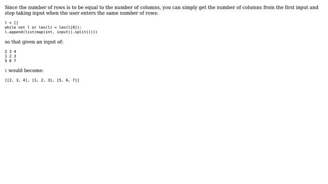 Code Review: Matrix input in N\*N form in Python (3 Solutions!!) смотреть онлайн