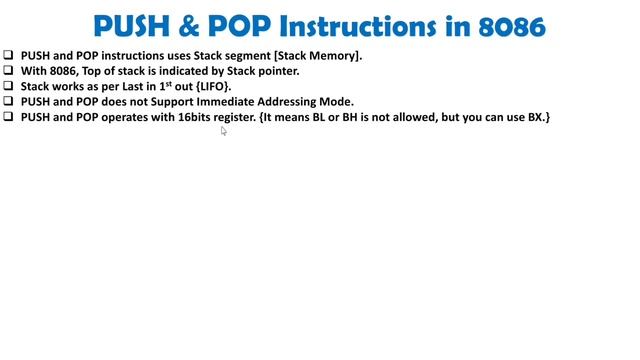 PUSH and POP Instructions in 8086 смотреть онлайн