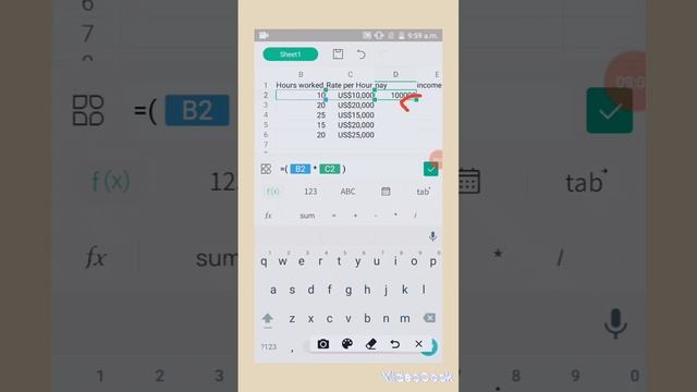 The easiest application of formulas is Excel using WPS office on mobile phones (part 2 example) смотреть онлайн
