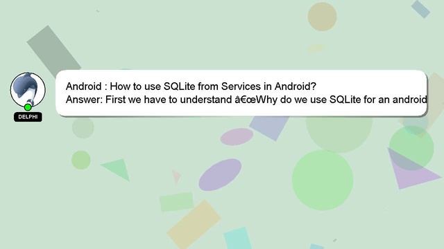 Android : How to use SQLite from Services in Android? смотреть онлайн