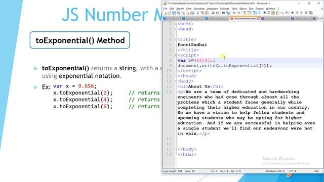 JavaScript Number Methods - Hindi смотреть онлайн