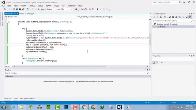 115 - How to update data in Excel file using OLEDB C# смотреть онлайн