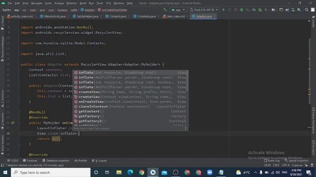SQLite Database in Android Studio ||Writing Data and Displaying Result in Recycle View||2021 смотреть онлайн