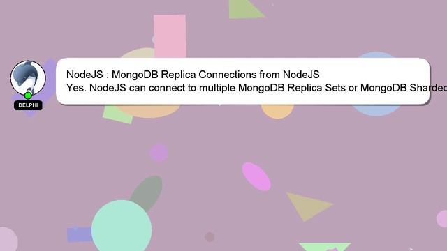 NodeJS : MongoDB Replica Connections from NodeJS смотреть онлайн