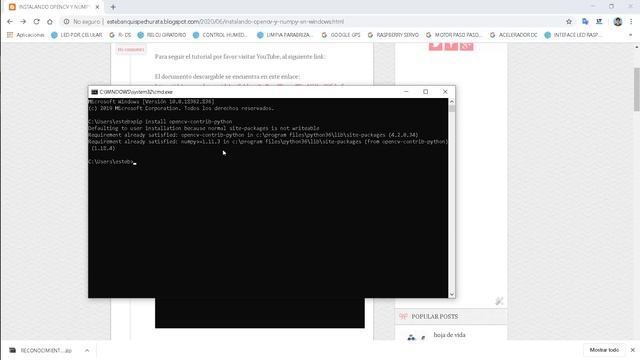 INSTALANDO OPENCV Y NUMPY EN WINDOWS смотреть онлайн