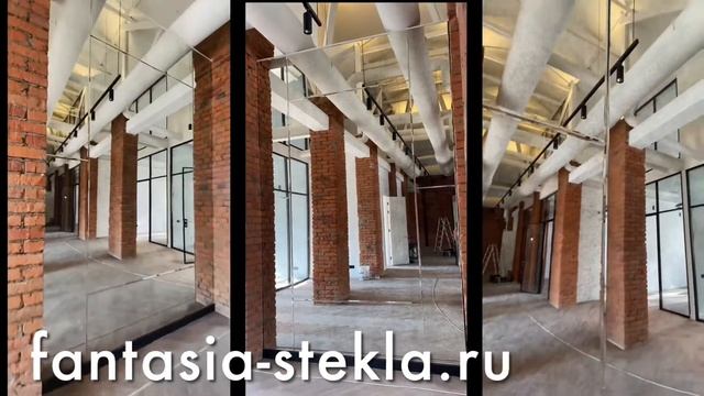 Зеркальное панно для бизнес-пространства в стиле лофт. Изготовление и монтаж. смотреть онлайн