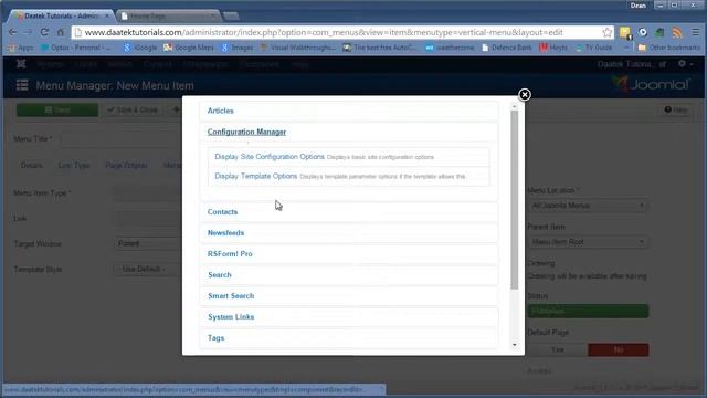 Joomla 3 Tutorials: Single Article and the configuration Manager Menus смотреть онлайн