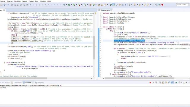 File transfer between two programs using Sockets Stream (1/2) смотреть онлайн