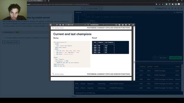 DataCamp: PostgreSQL Summary Stats and Window Functions - Introduction to window functions 1# смотреть онлайн