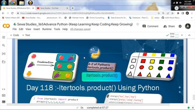 Day 118 Itertools product Using Python смотреть онлайн
