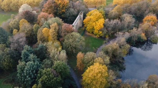 Manchester Old Town Hall Colonnade (Heaton Park) aerial view with Dji Mini 2 drone смотреть онлайн