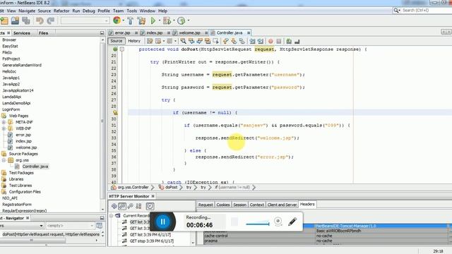Login Form(through java code, servlet, jsp, tomcat server) смотреть онлайн